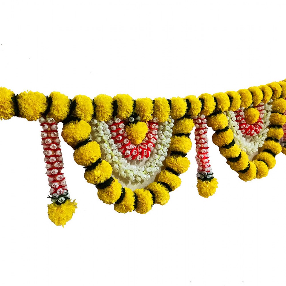 Afarza Artificial Marigold Flower Toran Garlands Handmade Bandhanwar