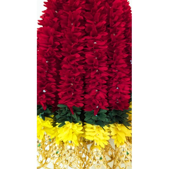 afarza Artificial Flower Garland Toran for Door Hanging Home Decoration Hanging 6 Pieces 18 Inch-2419-Red