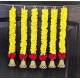 afarza Artificial Flower Garland Toran Red Rose Bell Wall Hanging for Door Home Decoration Backdrop Pooja Gift 18 Inch 6 Pieces-2419-yell