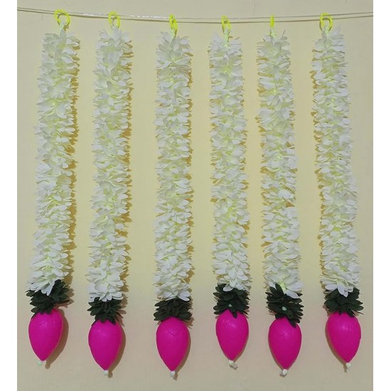 afarza Artificial Flower Garland Toran Wall Hanging For Door Hanging Home Decoration Backdrop pooja Gift 14 Inch 6 Pieces-2420