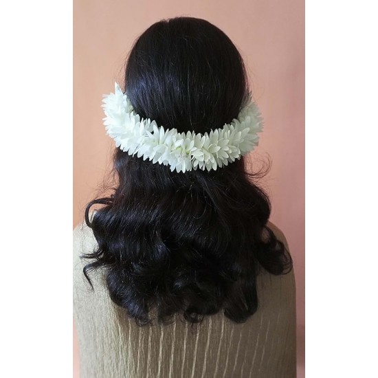 Afarza Artificial Gajra For Hair Bun Juda Accessories Mogra Jasmine For Women Pack Of 4 Pcs White