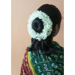 Afarza Artificial Gajra For Hair Bun Juda Accessories Mogra Jasmine For Women Pack Of 4 Pcs White