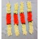 Afarza Gajra For Hair Accessories Artificial Mogra Jasmine Juda Bun  For Women Girls Pack 4 pieces white-orange