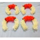 Afarza Gajra For Hair Accessories Artificial Mogra Jasmine Juda Bun  For Women Girls Pack 4 pieces white-orange