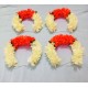 Afarza Gajra For Hair Accessories Artificial Mogra Jasmine Juda Bun  For Women Girls Pack 4 pieces white-orange