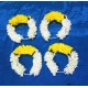 Afarza Veni Gajra Hair Bun accessories Artificial mogra Jasmine Juda For Women Pack 4 pieces (yellow white)