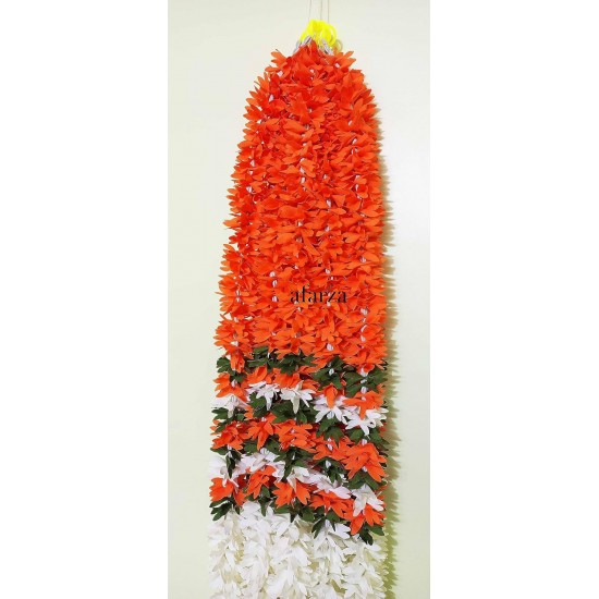 afarza Artificial Flower Garland Toran for Door Entrance Home Decoration Hanging 4 pieces 5 ft p-orange-White